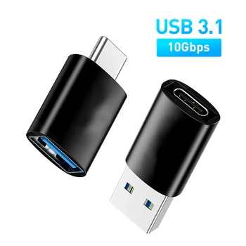 USB 3.1 OTG Adapteri C Tipa USB Adapteris Sieviešu Pārveidotājs Macbook pro Gaisa S10 S9 USB OTG Savienotājs