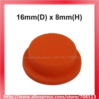 16 mm(D) x 8mm(H) Silikona Tailcaps - Oranži (10 gab.)