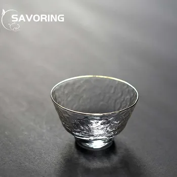 50ml Japāņu Stila Stikla Dzeramā Krūze Viskija Glāzi Roku darbs Sabiezējumu Āmuru Modelis Teacup Garus Vīna Degustācija Stikla Tējas Tase
