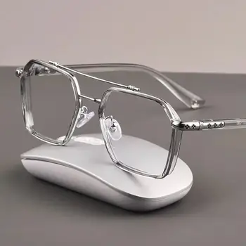 JAUNU Dubulto Tiltu Laukumā Anti-zila Gaisma Brilles Sievietēm, Vīriešiem Vintage Pārredzamu Braukšanas Zvejas Brilles Lielajam Rāmja Brilles
