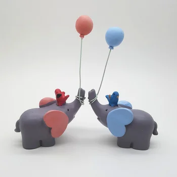 Dzimšanas Dienas Kūka Dekori Toppers Happy Elephant Galda Animaldecorations Miniatūras Dekorēšanas Piederumi Deserts Kāzu Puse