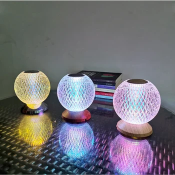 Radošā Kristāla Bumbu, Galda Lampa, Uzlādes Touch Dimming LED Nakts Gaisma Piemērots Gultas Darbvirsmas Apdare Lukturis Dāvanas