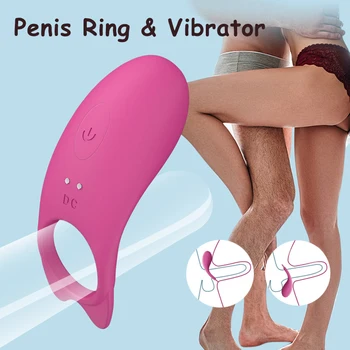 Dzimumlocekļa Gredzens Vibrējošu Klitora Stimulators G Spot Seksa Rotaļlietas Pāris Vibro Kavēšanās Laizīt Maksts Orgasma Atslēga Naudas Sodu Piedurknēm Vibrators
