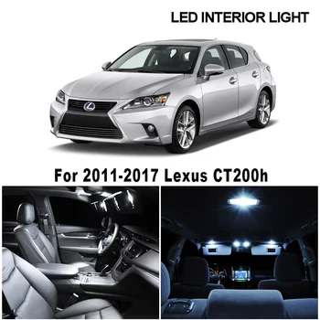 10pcs Balts Canbus Nav Kļūda, LED Lampas, Auto Spuldzes Interjera Komplekts 2011-2017 Lexus CT200h Kartes Dome Bagāžnieka Licence Plate Light