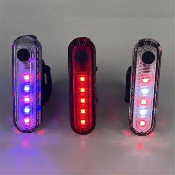 LED Velosipēdu lukturu Sarkanā, Zilā Velosipēdu Velosipēdu Brīdinājuma indikators USB Uzlādes Kalnu Velosipēdu Aizmugurējās Gaismas Taillight Velosipēdu Accessorie
