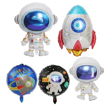 Bērnu Sci-fi Tēmu Kosmosa Partijas Apdare Astronauts Sērijas Alumīnija Folijas gaisa Balonu, Kosmosa Tēmu Puse Rotājumi