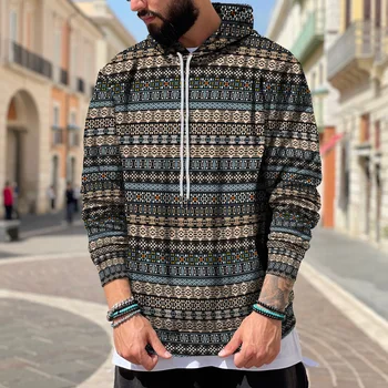 Nacionālās vīriešu stila kapuci džemperi, Vīriešu ikdienas pelēkā vārna mētelis 2022. gada rudenī jaunu stilu