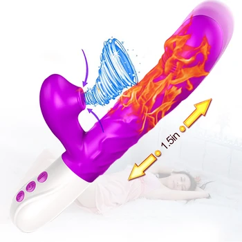 Nepieredzējis Thrusting Trušu Vibrators Sievietes Klitora Stimulators Clit Sūcējs Apkures Stiept Dildo, Vibratori Sieviešu Pieaugušo Seksa Rotaļlieta