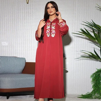 Kapuci Izšuvumi Dubaija Abayas Sievietēm 2022 Eid Mubarak Arābu Hijab Musulmaņu Kleita Turcija Pieticīgs Marokas Abaya Ramadāna Jalabiy