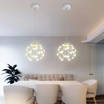 Ziemeļvalstu lustra vienkāršu ēdamistaba dzīvojamā istaba, virtuve bārs, apgaismojums, dekorēšana lampas vienu galvu sfērisku stikla lampa LB12166
