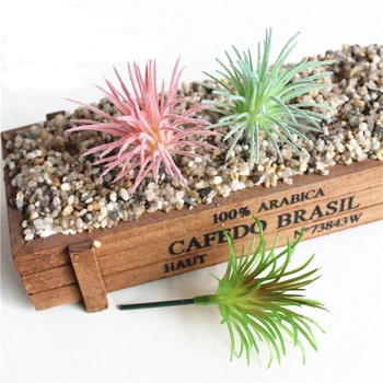 Bonsai Mini Mākslīgā sukulenti Dobi zāli, puķes dārza DIY dizains piegādēm augu sienas dārzs apdare 4GAB AQ106