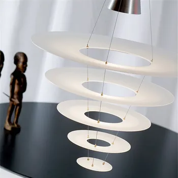 Enigma Apturēta gaismas Ziemeļvalstu akrila kulons lampas Spirālveida Gredzena Led dizainere pendant light Hotel Zālē Home Deco biroja lampas