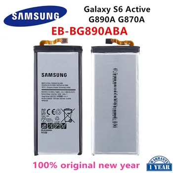 SAMSUNG Oriģinālā EB-BG890ABA Nomaiņa 3500mAh Akumulators Samsung Galaxy S6 Aktīvo G890A G870A Mobilo telefonu Baterijas