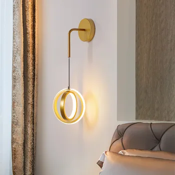 Melnā Zelta Vienkāršas Apaļas Jaunu, Modernu LED Sienas Apgaismojums, Iekštelpu Apgaismojums Dzīvojamā Istaba Guļamistaba Gultas Dzīvoklis Eju Koridorā Lampas