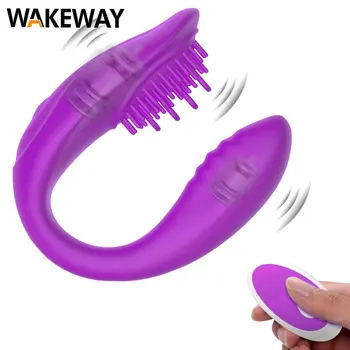 WAKEWAY Bezvadu Tālvadības Vibrators Sievietēm U Formas G Spot Penis, Dildo Klitora Stimulators Seksa Rotaļlietas, Veikals, Divas Pāris
