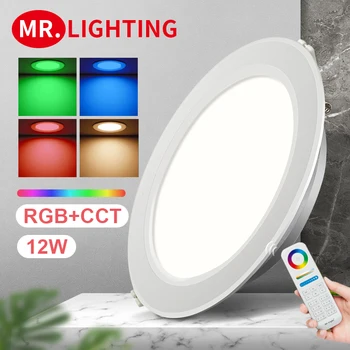 Miboxer LED Downlight 12W RGB KMT FUT066 Kārta AC 100V-240V Spilgtuma Regulēšana Smart LED Dzīvojamā Istabā Gaismu Guļamistabā Downlight
