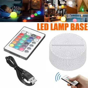 3D LED Lampa Bāze Touch Tālvadības pults Nakts Gaismas Lampas Turētājs, USB Uzlāde, Apgaismes Piederumi, Krāsains Gaismas Stand Mājas Dekoru