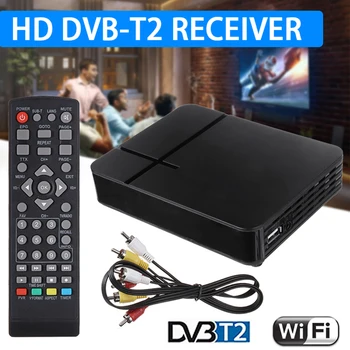 Daudzvalodu WiFi TV Kastē Digitālo 3D Multivides Atskaņotājs, Mini HD DVB-T2 K2 Virszemes Uztvērējs W/Tālvadības pulti Audio, Foto Atskaņotājs