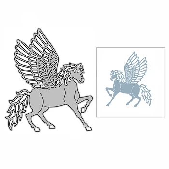 Jaunu 2021 Pegasus Zirgu Metāla Griešanas Nomirst DIY Kartes Veidošanā, un Scrapbooking Spiešanu Trafaretu Apdare Amatniecības Nr. Zīmogu Komplekts