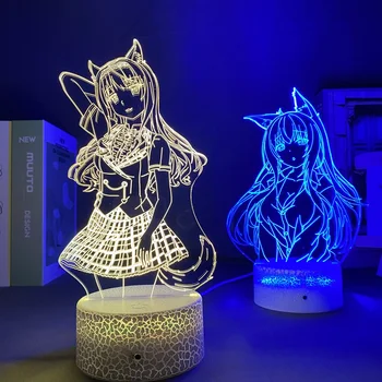 Anime Led Nakts Gaisma Nekopara par Kawaii Guļamistaba Dekori Dāvanu Nightlight Manga Waifu Galda 3d Lampas Nekopara