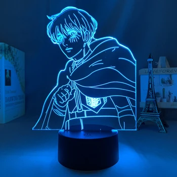 Anime Lampas Aanval Op Titan 4 Armīns Arlert Figuur Voor Slaapkamer Dekoru Nakts Gaisma Bērniem Shingeki Geen Kyojin 3d Licht